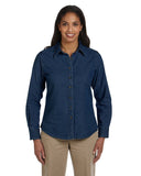 Harriton Ladies' 6.5 oz. Long-Sleeve Denim Shirt